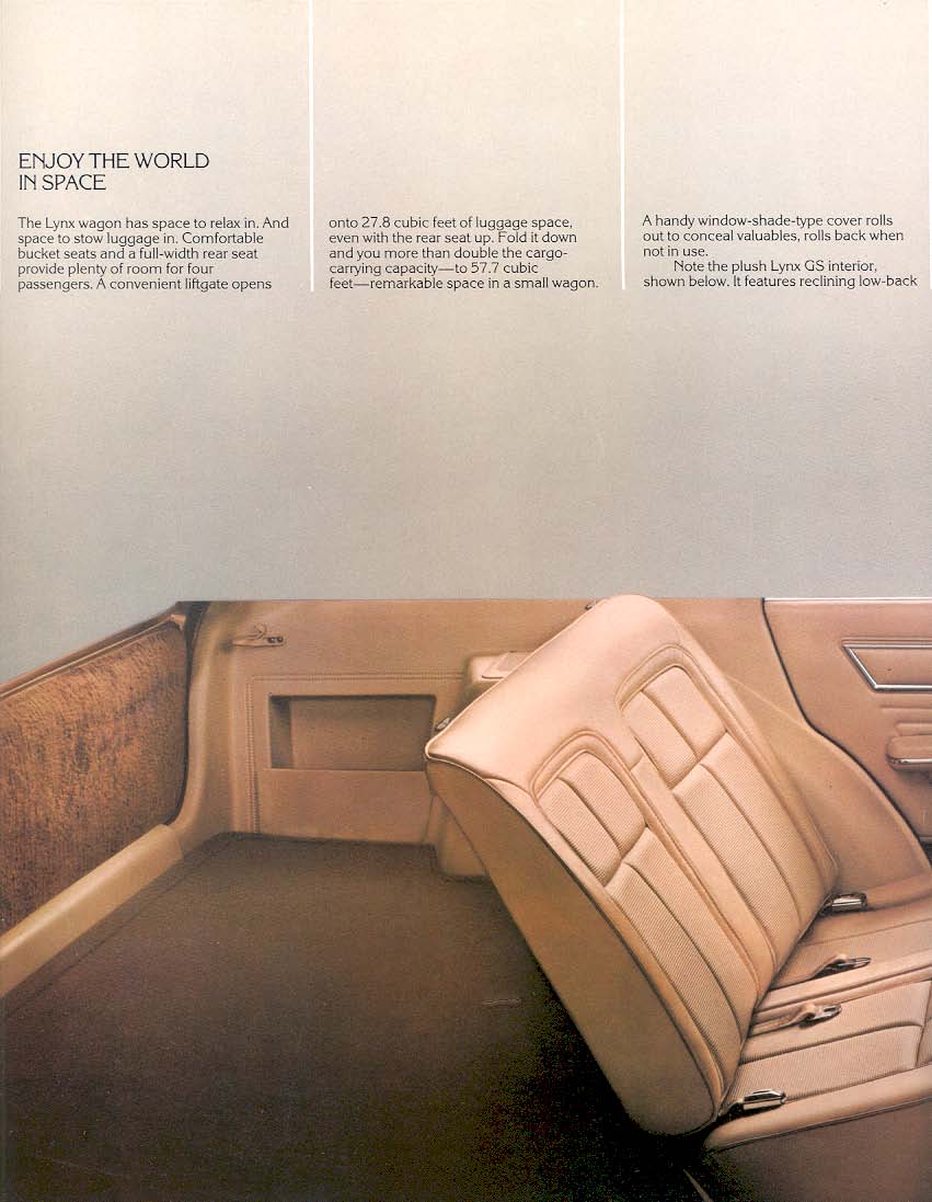 1982 Mercury Lynx Brochure Page 19